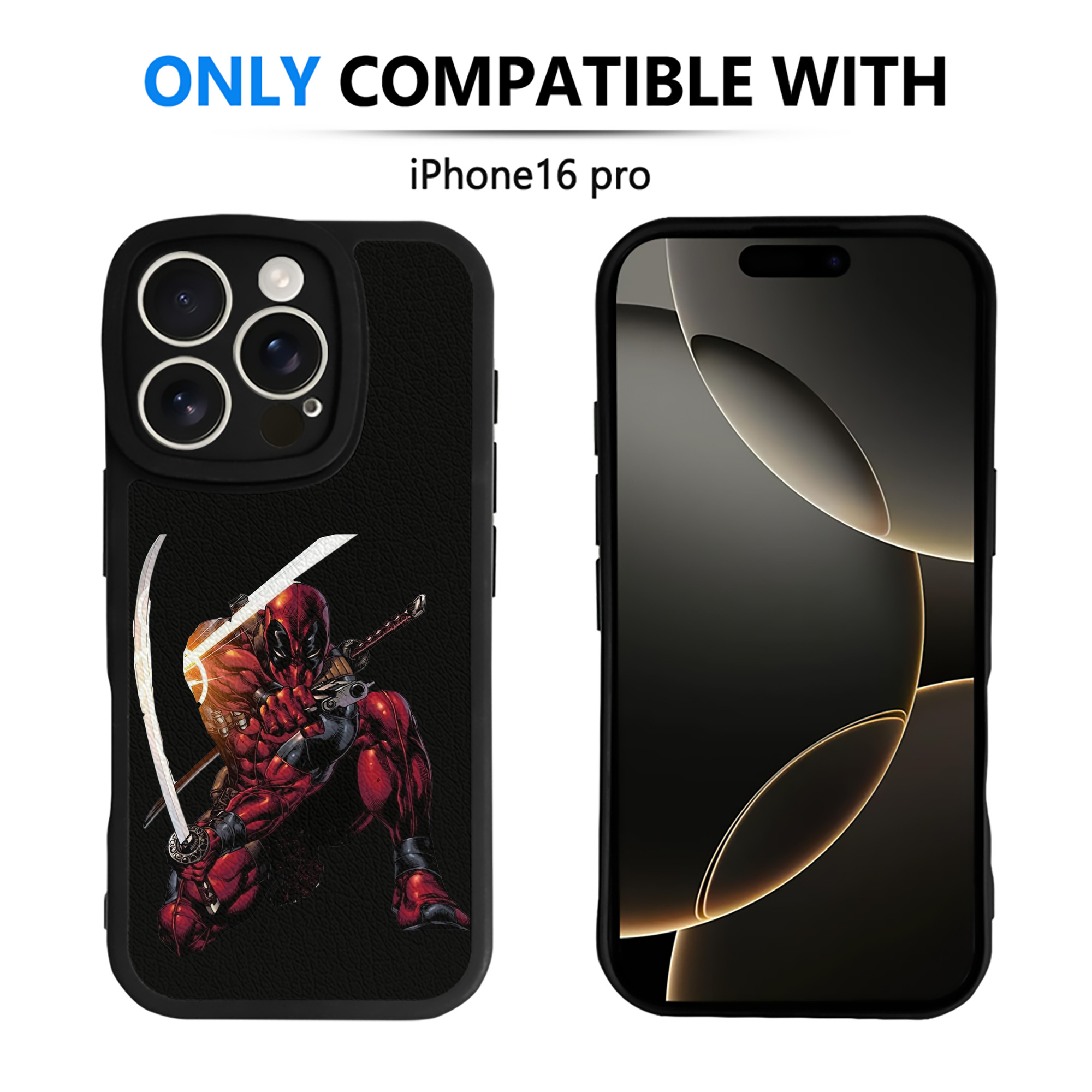 （画像用） Deadpool デッドプール 【iPhone 16シリーズ対応】シリコンスマホケース（レザー調） 材質：シリコン